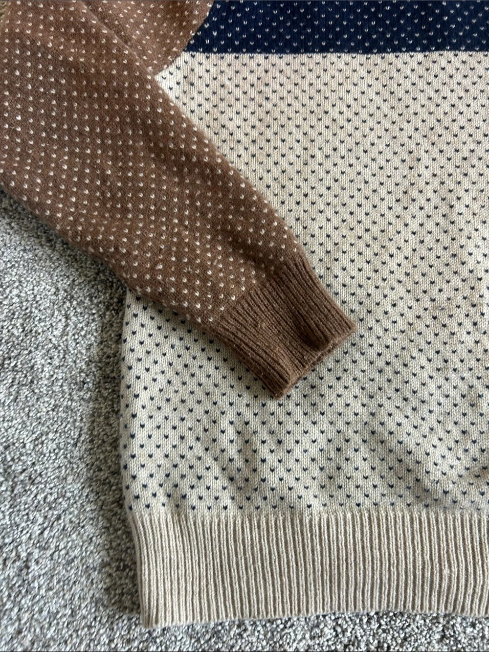 J. Crew Men’s XxL rugged Merino wool blend.